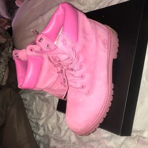Pink timberland boots